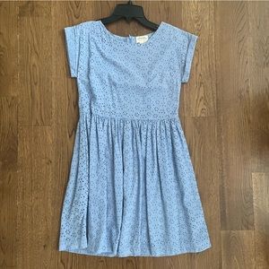 Johnnie B Boden (British) Cornflower Blue Eyelet Dress Girls 13-14